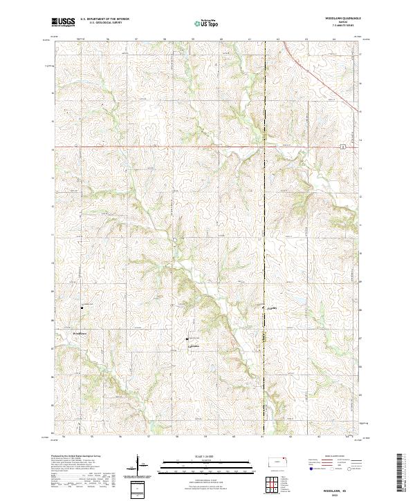Woodlawn, KS — USGS 7.5-minute topo (2022)