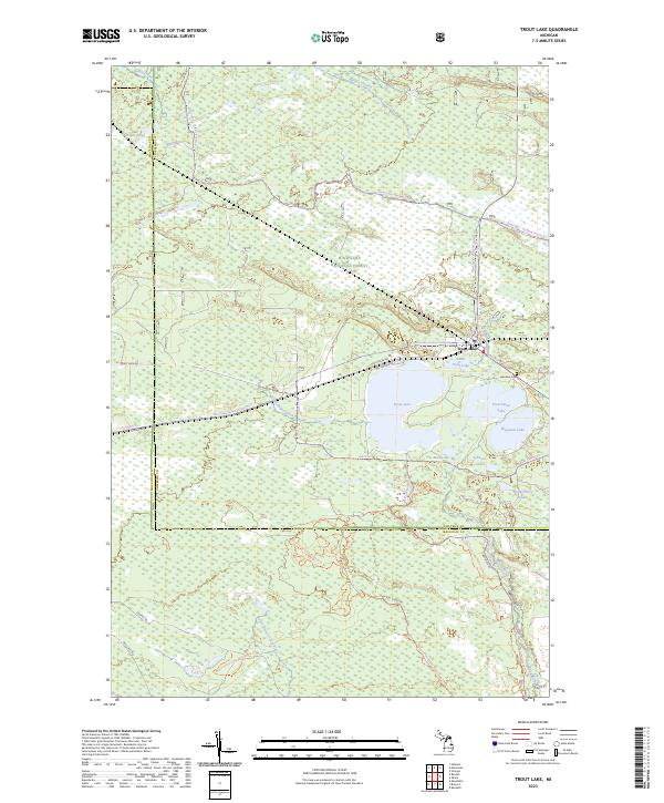 Trout Lake, MI — USGS 7.5-minute topo (2023)