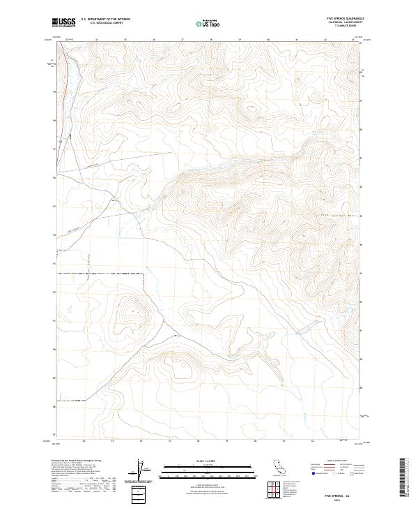 Five Springs, CA — USGS 7.5-minute topo (2021)