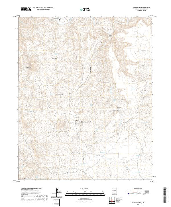 Gonzales Wash, AZ — USGS 7.5-minute topo (2021)