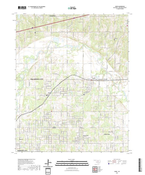 Jones, OK — USGS 7.5-minute topo (2022)