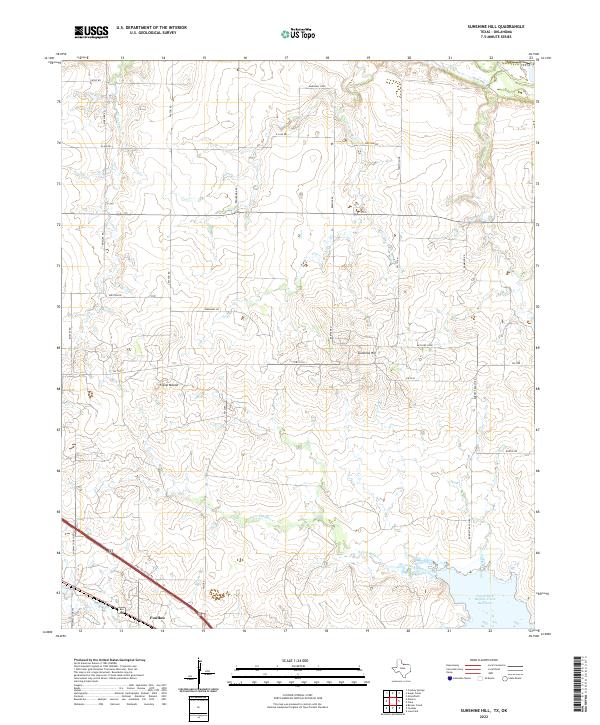 Sunshine Hill, TX-OK — USGS 7.5-minute topo (2022)