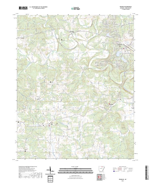 Franklin, AR — USGS 7.5-minute topo (2024)