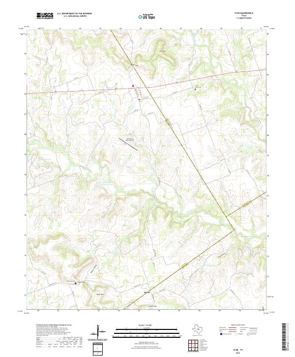 Star, TX — USGS 7.5-minute topo (2022)