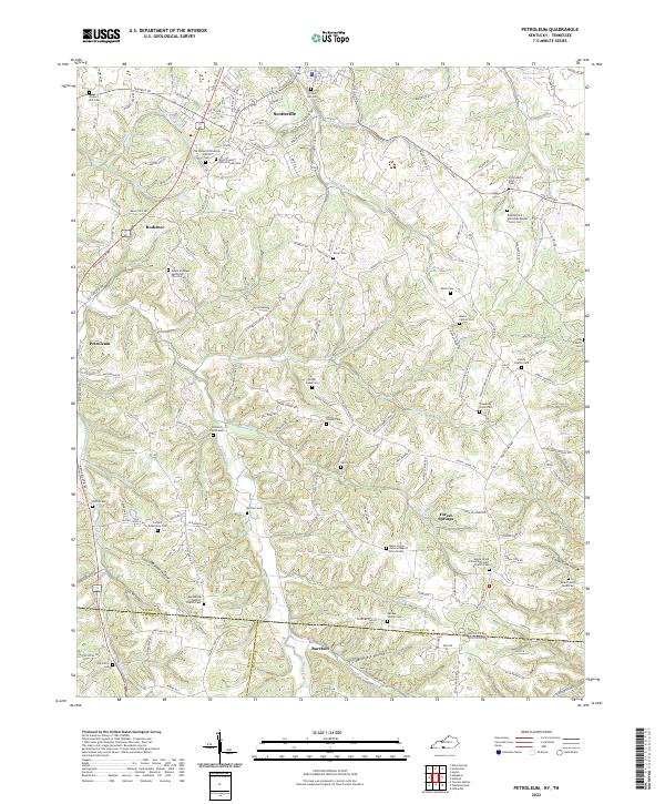 Petroleum, KY-TN — USGS 7.5-minute topo (2022)