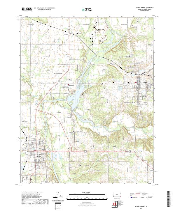 Baxter Springs, KS — USGS 7.5-minute topo (2022)