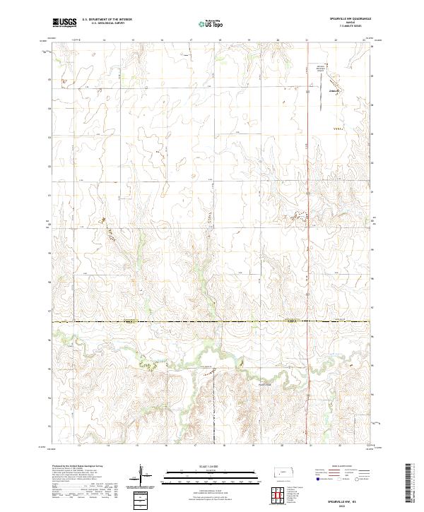 Spearville NW, KS — USGS 7.5-minute topo (2022)