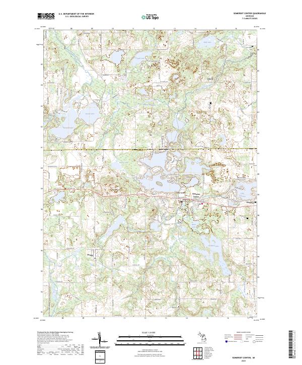 Somerset Center, MI — USGS 7.5-minute topo (2023)