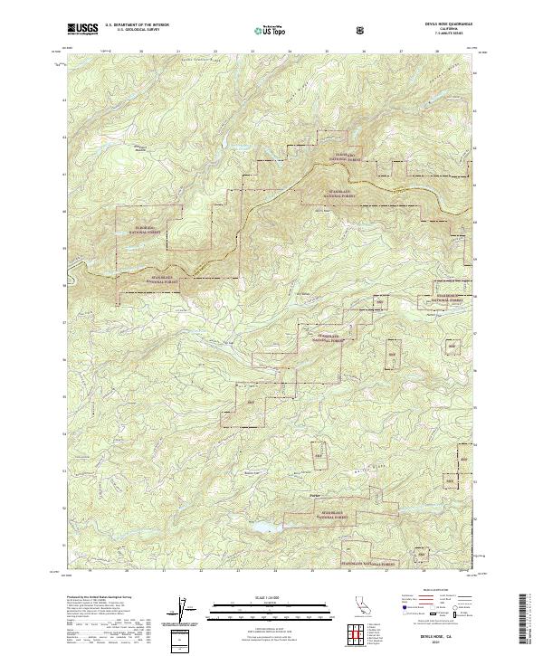 Devils Nose, CA — USGS 7.5-minute topo (2021)