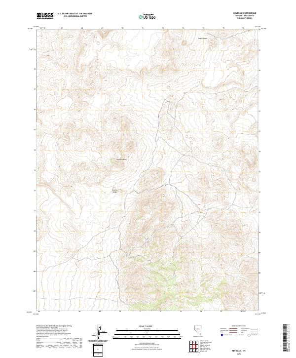 Reveille, NV — USGS 7.5-minute topo (2021)