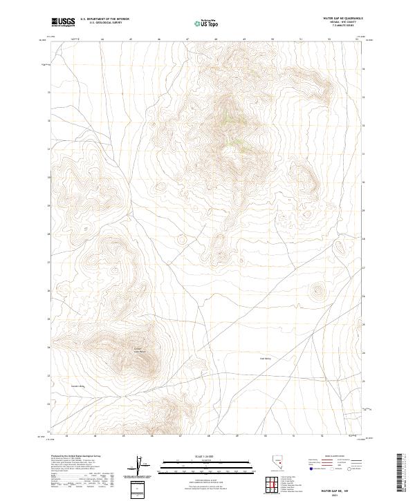 Water Gap NE, NV — USGS 7.5-minute topo (2021)
