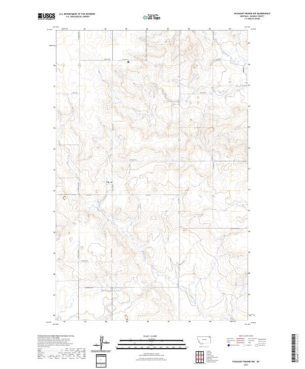 Pleasant Prairie NW, MT — USGS 7.5-minute topo (2024)