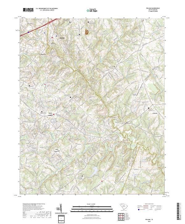 Pelham, SC — USGS 7.5-minute topo (2024)