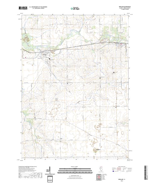 Kirkland, IL — USGS 7.5-minute topo (2024)