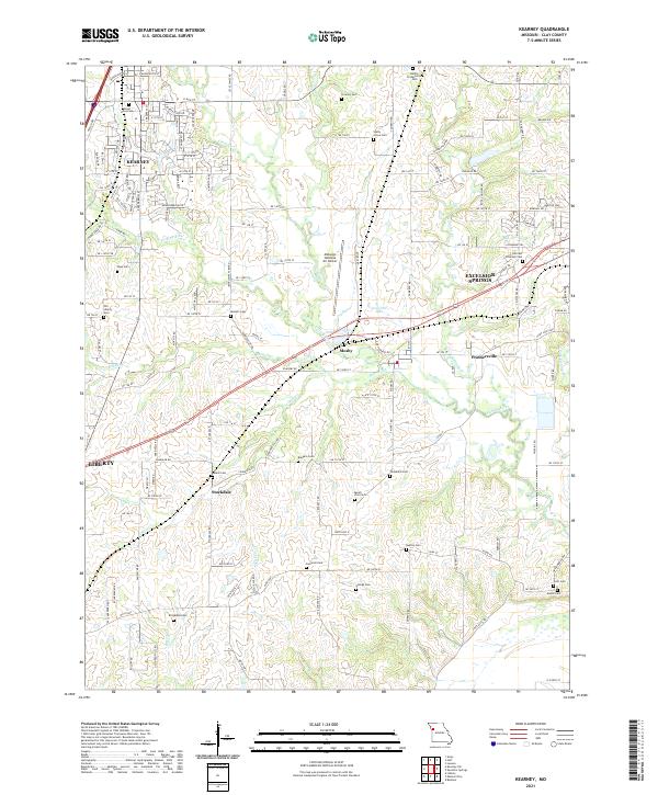 Kearney, MO — USGS 7.5-minute topo (2021)