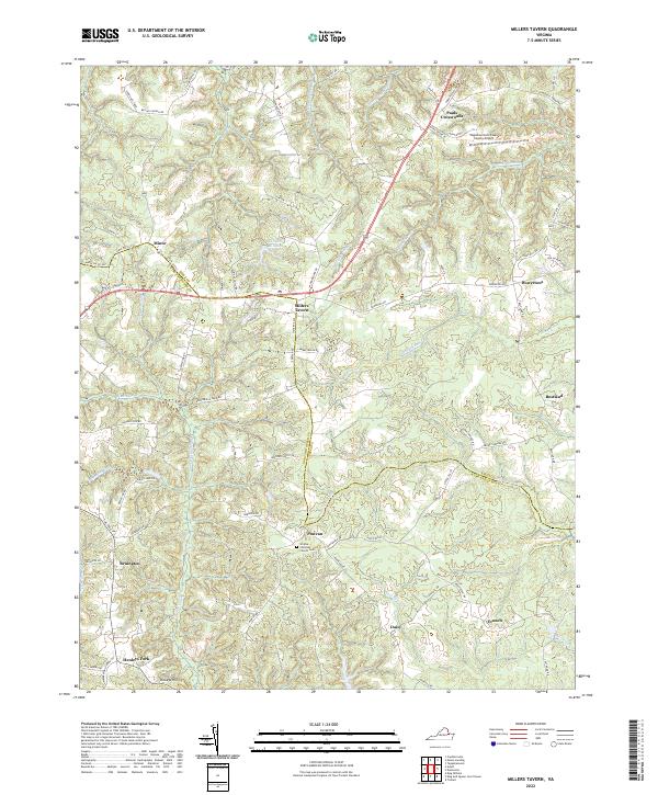 Millers Tavern, VA — USGS 7.5-minute topo (2022)