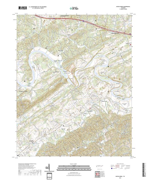 Boyds Creek, TN — USGS 7.5-minute topo (2022)
