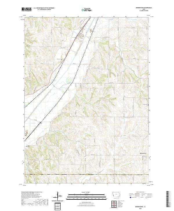 Beebeetown, IA — USGS 7.5-minute topo (2022)