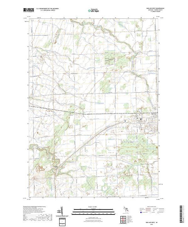 Bad Axe West, MI — USGS 7.5-minute topo (2023)