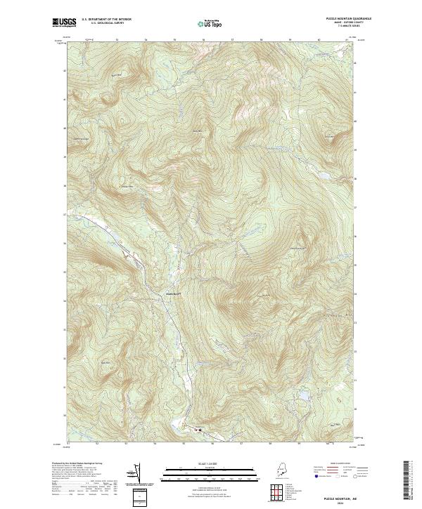 Puzzle Mountain, ME — USGS 7.5-minute topo (2024)
