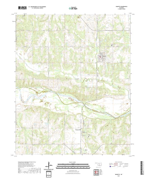 Wanette, OK — USGS 7.5-minute topo (2022)