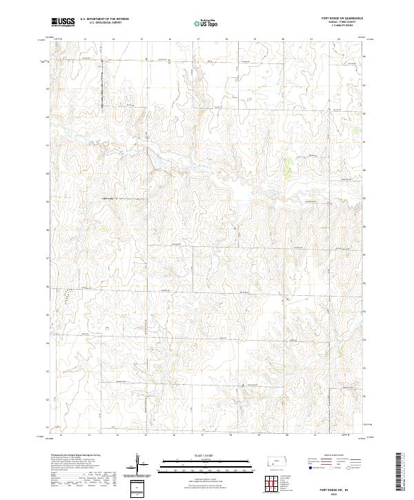 Fort Dodge SW, KS — USGS 7.5-minute topo (2022)