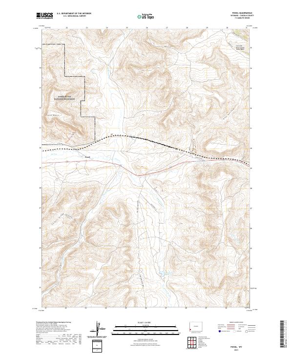 Fossil, WY — USGS 7.5-minute topo (2021)