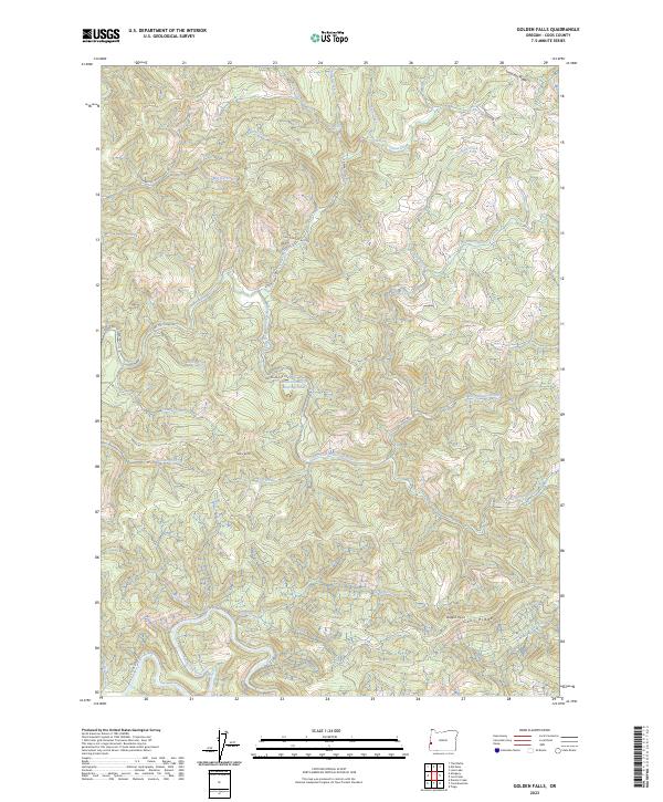Golden Falls, OR — USGS 7.5-minute topo (2023)