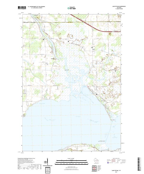 Lake Poygan, WI — USGS 7.5-minute topo (2022)