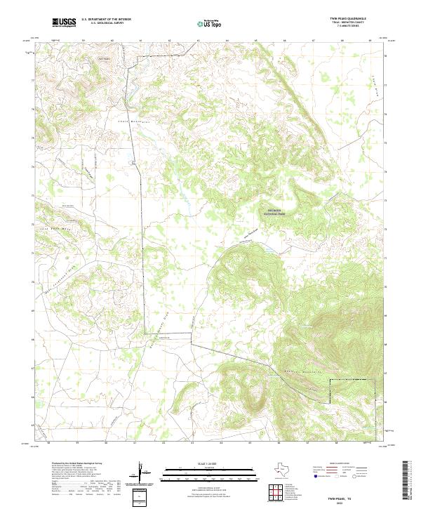 Twin Peaks, TX — USGS 7.5-minute topo (2022)