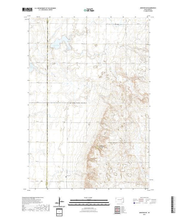 Andover SW, SD — USGS 7.5-minute topo (2021)