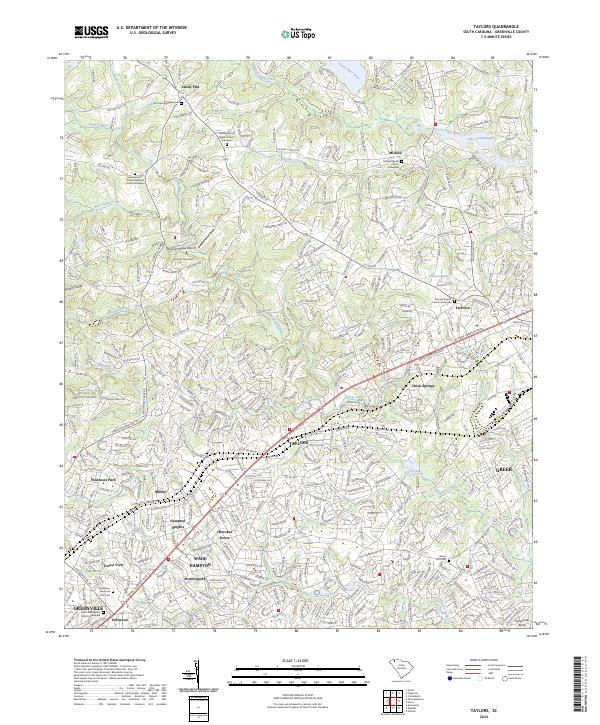 Taylors, SC — USGS 7.5-minute topo (2024)