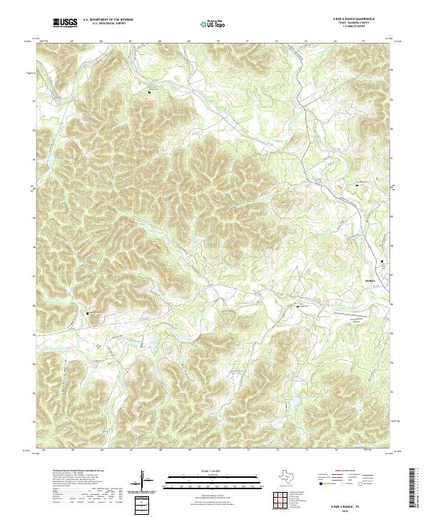 A Bar A Ranch, TX — USGS 7.5-minute topo (2022)
