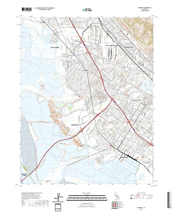 Newark, CA — USGS 7.5-minute topo (2021)