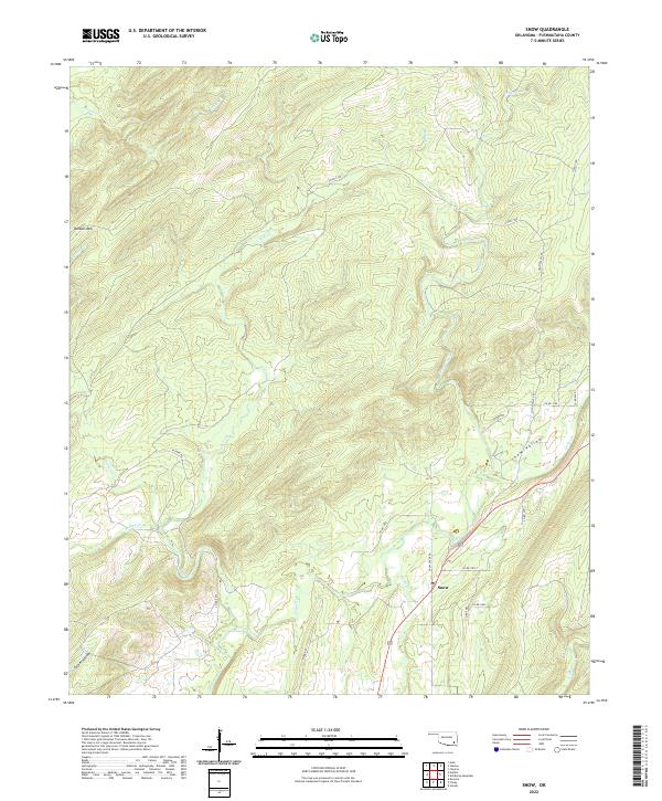 Snow, OK — USGS 7.5-minute topo (2022)