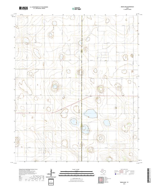 Grassland, TX — USGS 7.5-minute topo (2022)