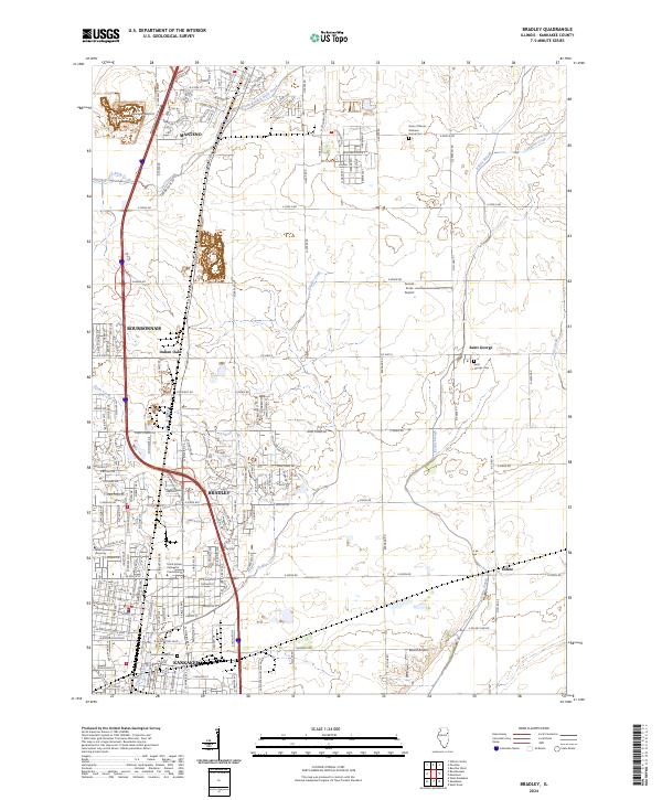 Bradley, IL — USGS 7.5-minute topo (2024)