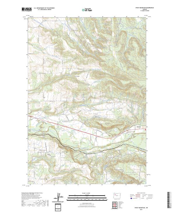 Stout Mountain, OR — USGS 7.5-minute topo (2023)