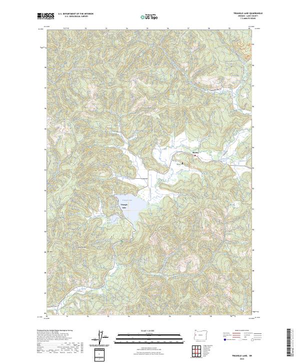 Triangle Lake, OR — USGS 7.5-minute topo (2024)