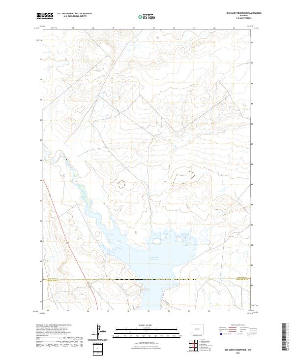 Big Sandy Reservoir, WY — USGS 7.5-minute topo (2021)