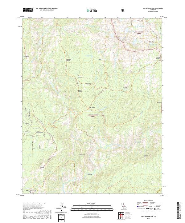Cattle Mountain, CA — USGS 7.5-minute topo (2021)
