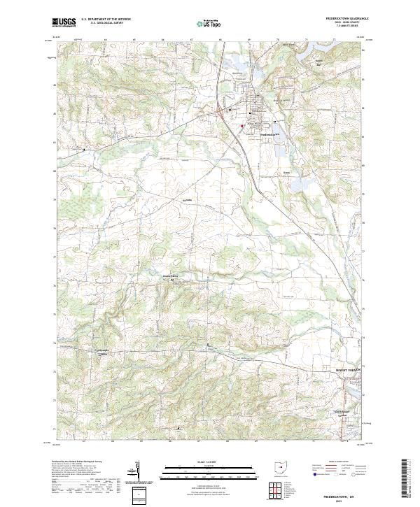 Fredericktown, OH — USGS 7.5-minute topo (2023)