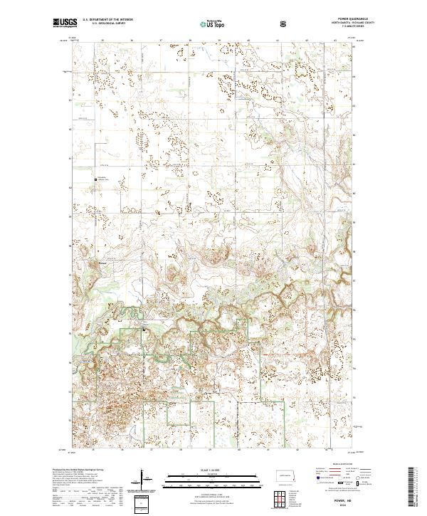 Power, ND — USGS 7.5-minute topo (2024)