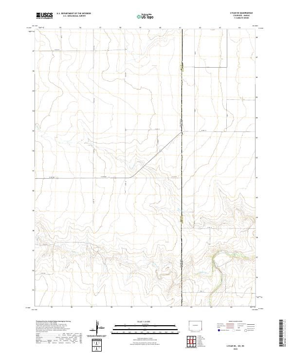 Lycan SE, CO-KS — USGS 7.5-minute topo (2022)
