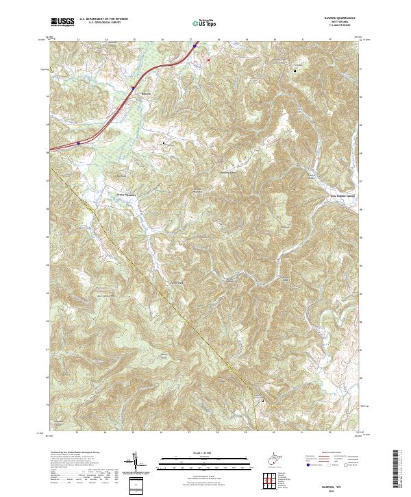 Dawson, WV — USGS 7.5-minute topo (2023)