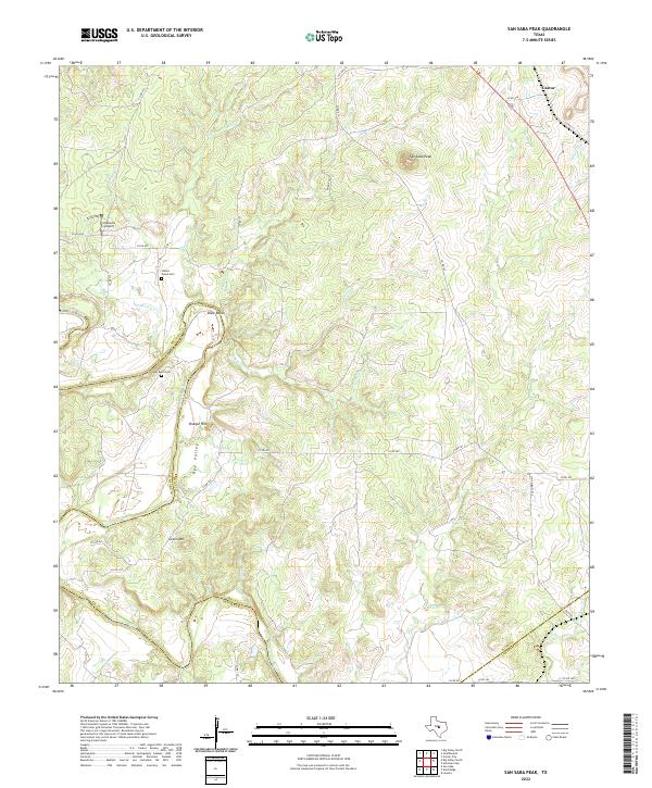 San Saba Peak, TX — USGS 7.5-minute topo (2022)