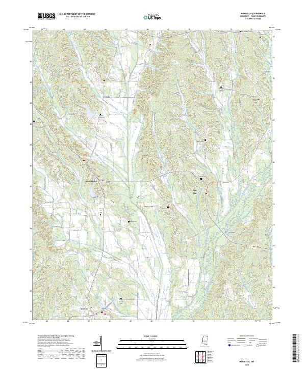 Marietta, MS — USGS 7.5-minute topo (2024)