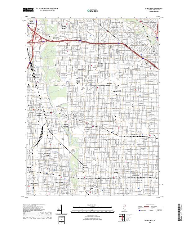 River Forest, IL — USGS 7.5-minute topo (2024)