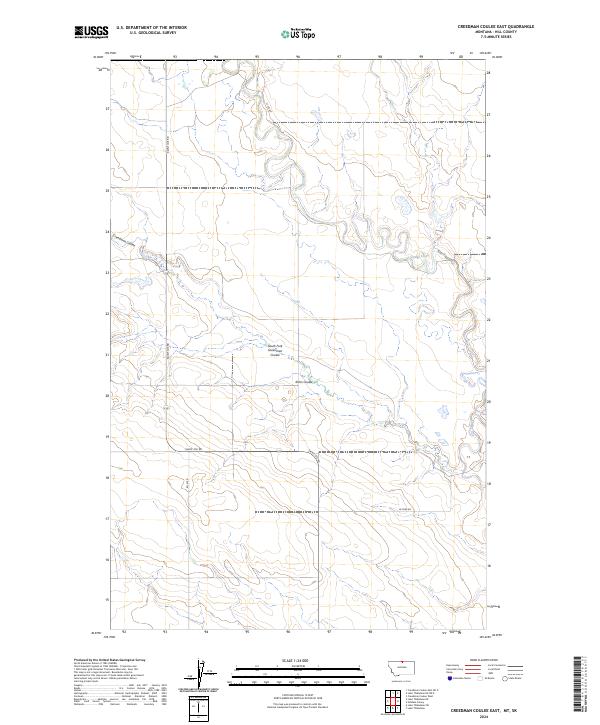 Creedman Coulee East, MT-SK — USGS 7.5-minute topo (2024)