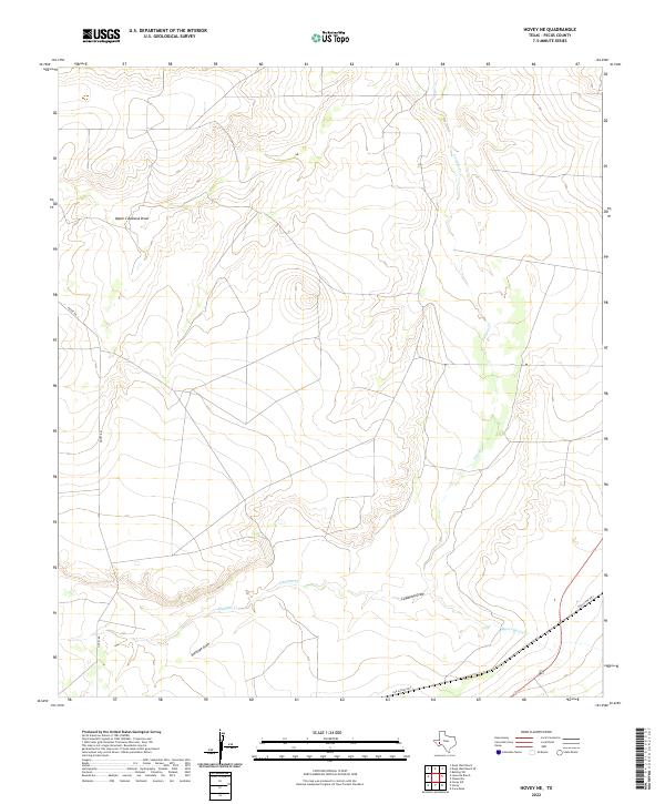 Hovey NE, TX — USGS 7.5-minute topo (2022)